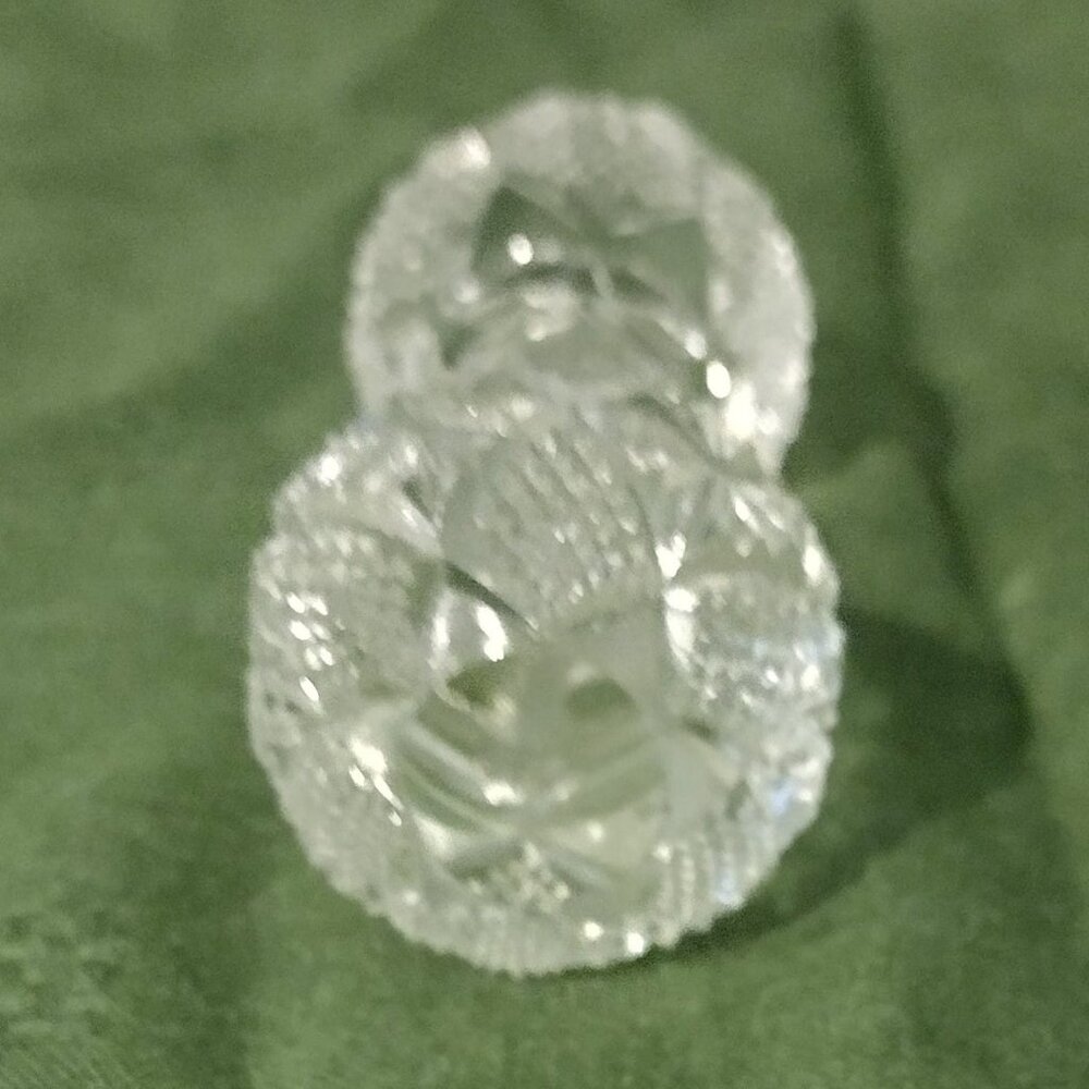 Vintage Imperial Glass Barbell-Shaped Clear Cut Crystal Knife Rest